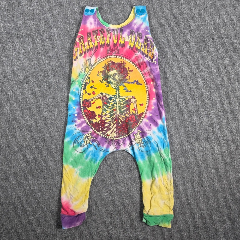 Grateful Dead Tie Dye Bertha Skeleton Baby Romper Sleeveless Rainbow One Piece